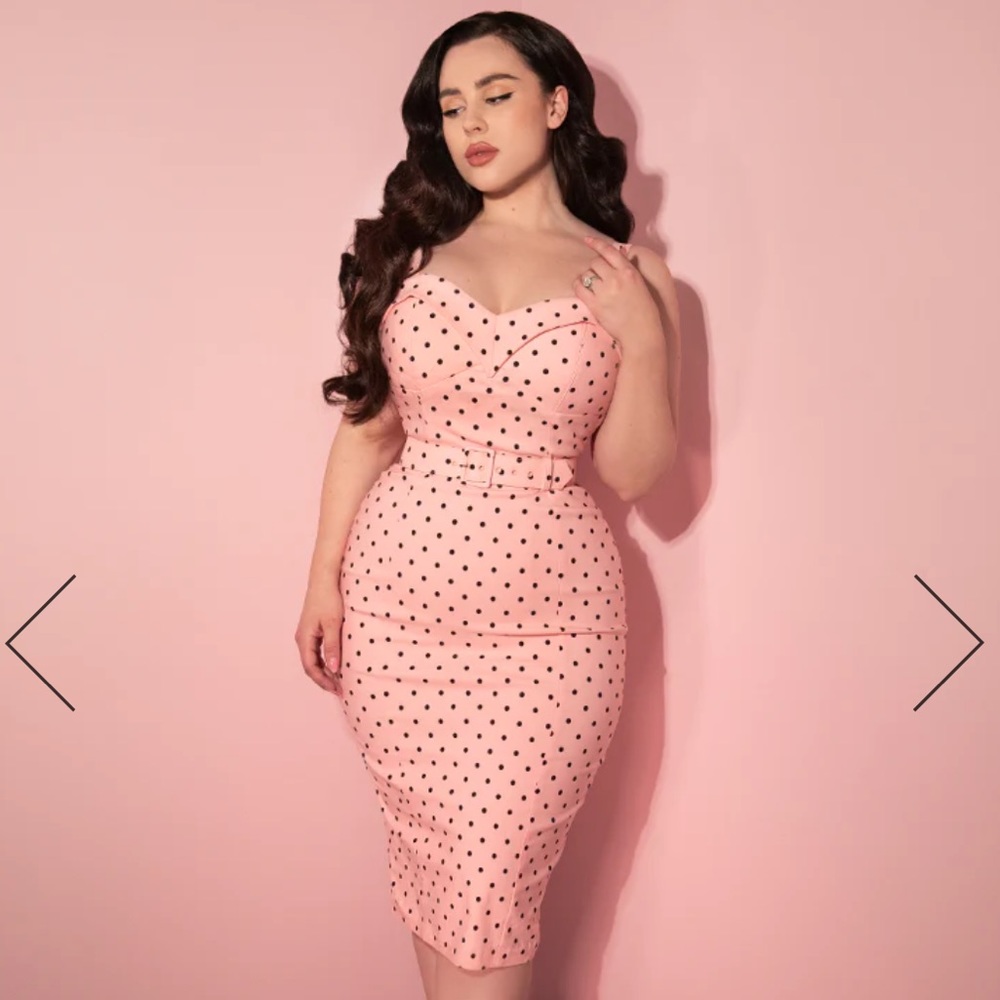 SOLD OUT ONLINE Vixen by Micheline Pitt Maneater wiggle dress in rose
